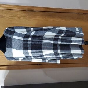 P & Rose soft tunic long sleeve pocket dress black Grey plaid